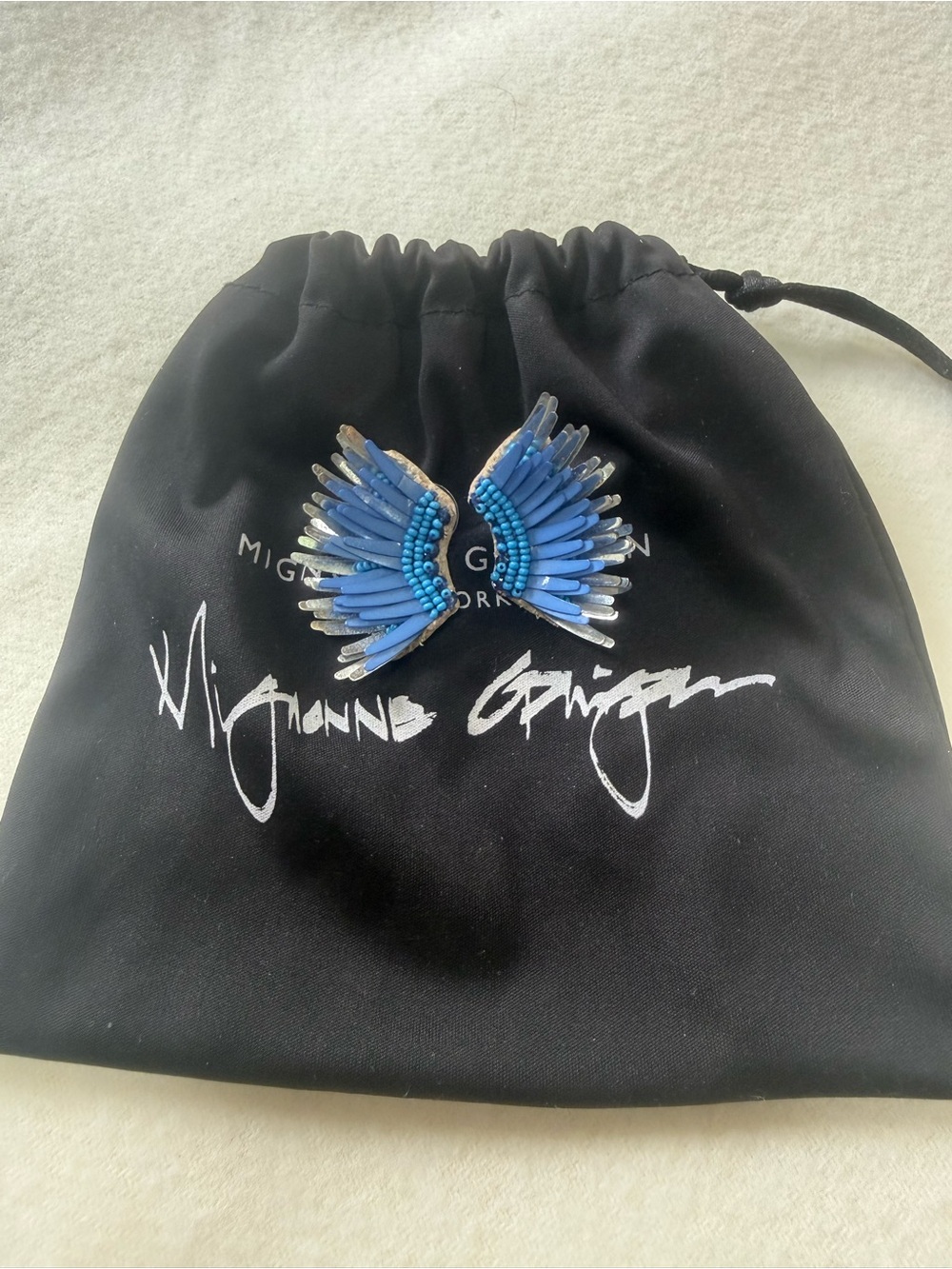 EARLY design from Mignonne  Gavigan Blue&Silver Madeline Earring w/ Logo Pouch!